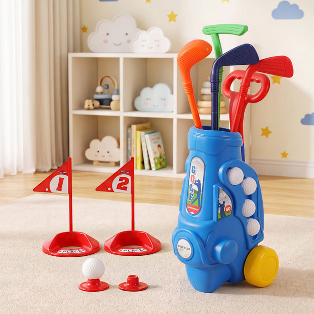 Keezi Kids' Golf Set with Pull Cart — Ages 2–6