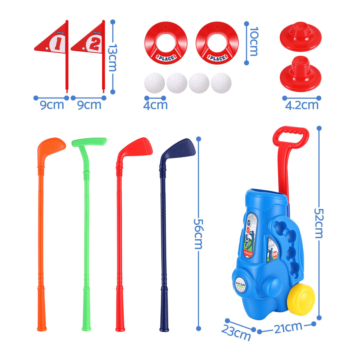 Keezi Kids' Golf Set with Pull Cart — Ages 2–6 — product image 3