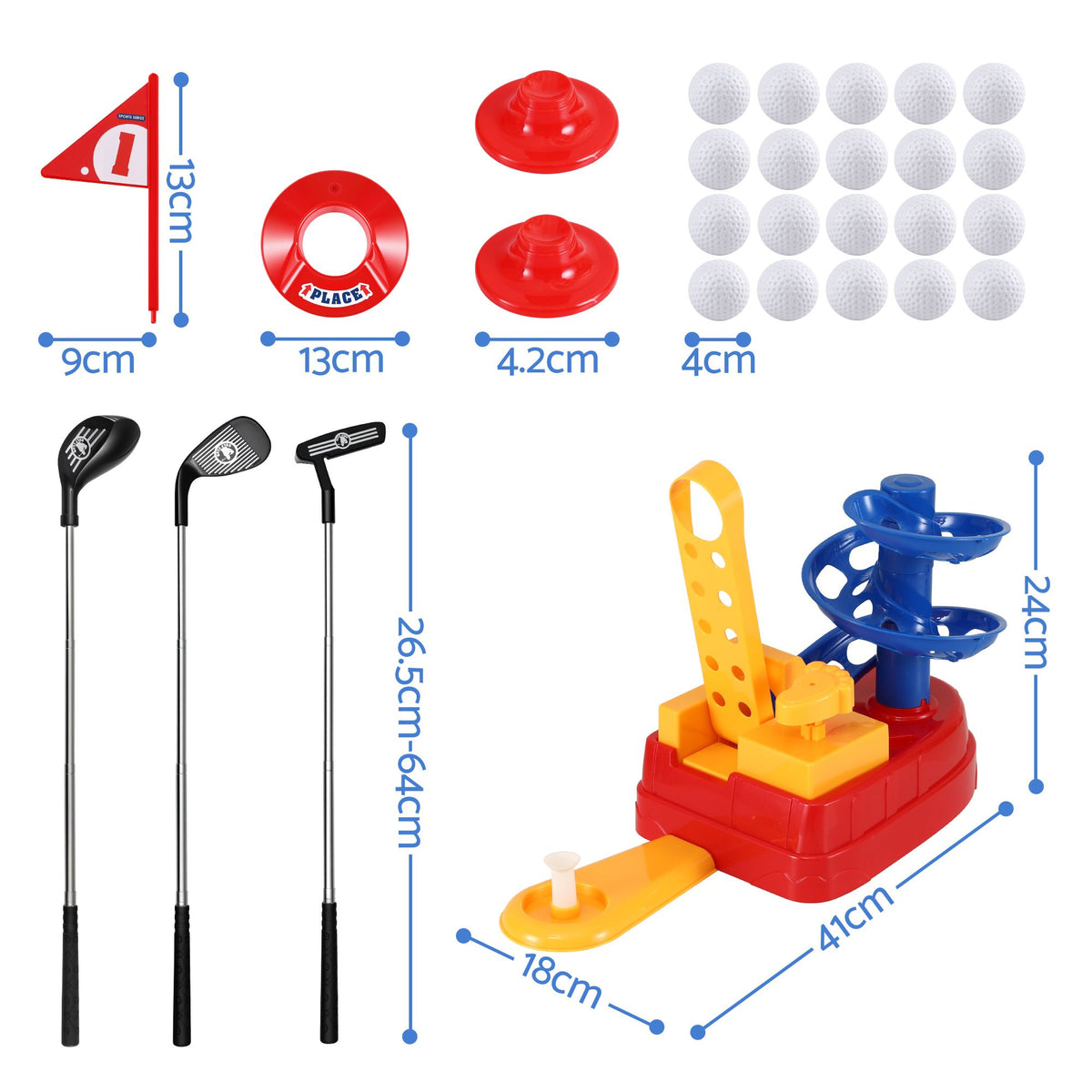 Keezi Kids Golf Toy Set with 20 Balls & 3 Adjustable Clubs — product image 3