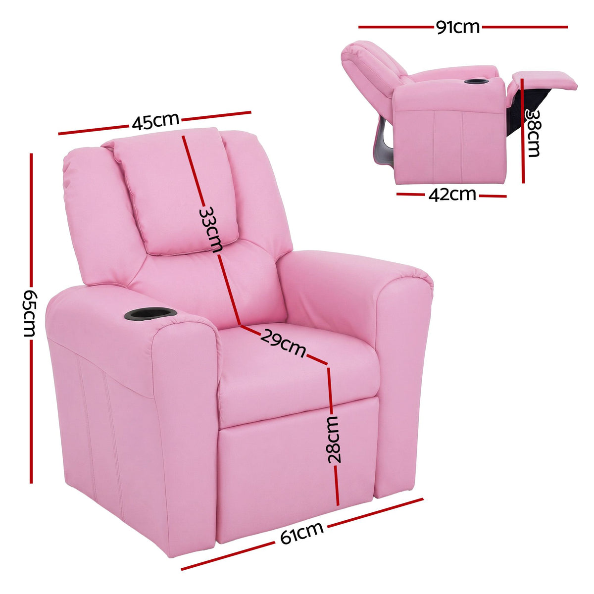 Keezi Kids' PU Leather Recliner — product image 2
