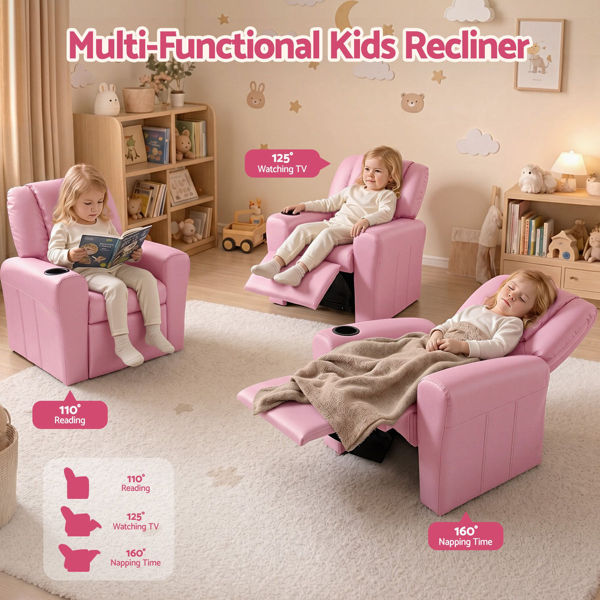 Keezi Kids' PU Leather Recliner — product image 4