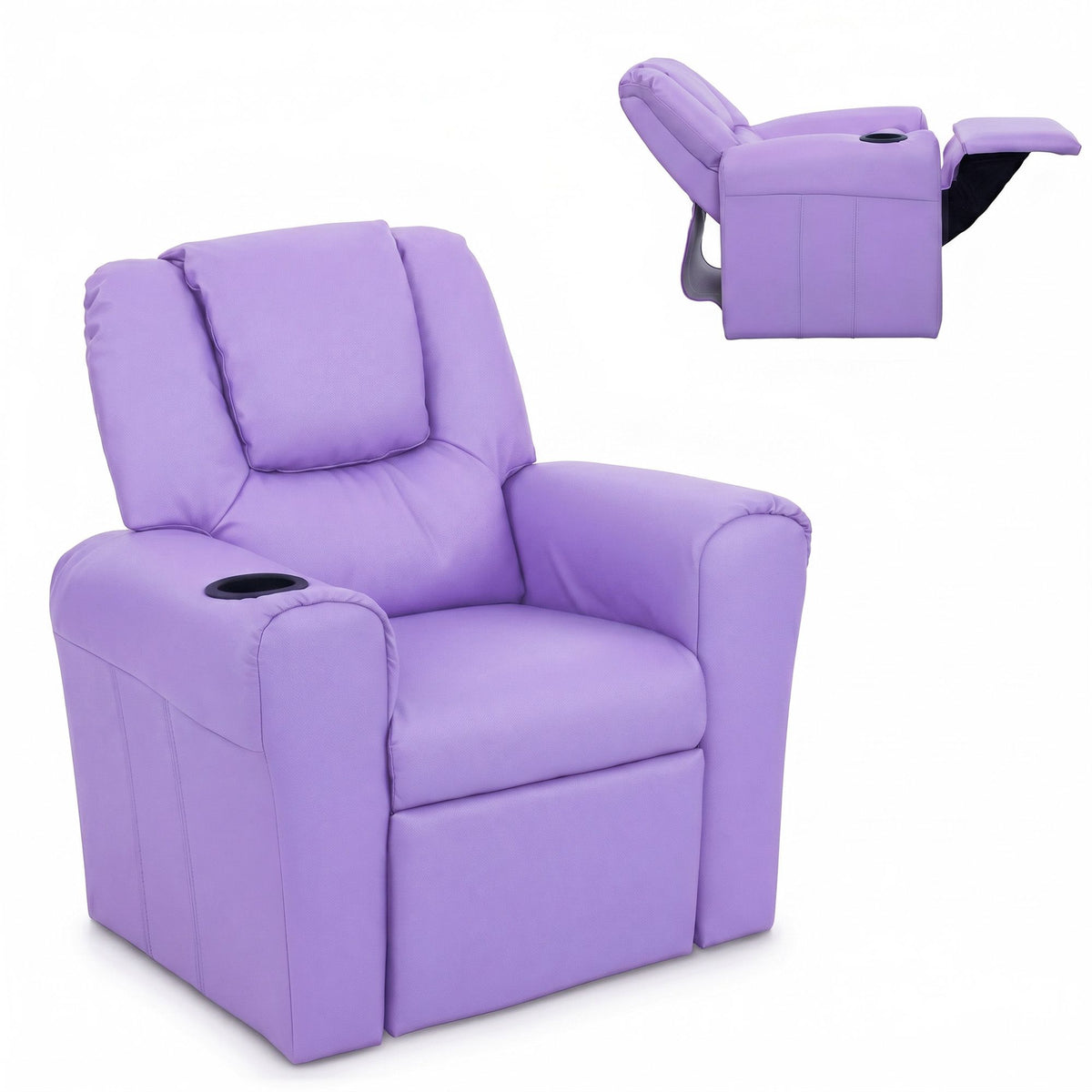 Keezi Kids' PU Leather Recliner — Purple — product image 1