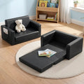 Keezi Kids' 2-Seater Flip-Out Sofa — Black PU Leather — product image 1