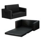 Keezi Kids' 2-Seater Flip-Out Sofa — Black PU Leather — product image 2