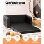 Keezi Kids' 2-Seater Flip-Out Sofa — Black PU Leather — product image 5