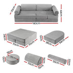 Keezi Modular Play Sofa — Grey, 12 Pieces — product image 2