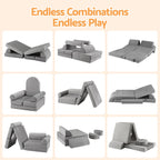 Keezi Modular Play Sofa — Grey, 12 Pieces — product image 7