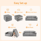 Keezi Modular Play Sofa — Grey, 12 Pieces — product image 8