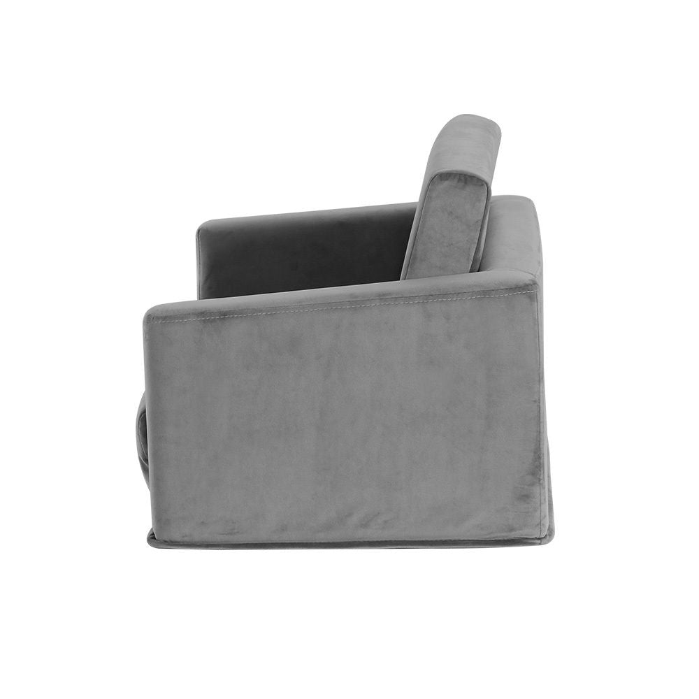 Keezi Kids' 2-Seater Flip-Out Sofa — Grey Velvet — product image 5