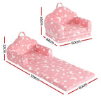 Keezi Kids 2-in-1 Fold Out Sofa Bed with Removable Washable Cover, Carry Handle, Storage Pocket — product image 3