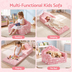 Keezi Kids 2-in-1 Fold Out Sofa Bed with Removable Washable Cover, Carry Handle, Storage Pocket — product image 6