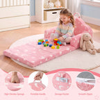 Keezi Kids 2-in-1 Fold Out Sofa Bed with Removable Washable Cover, Carry Handle, Storage Pocket — product image 8