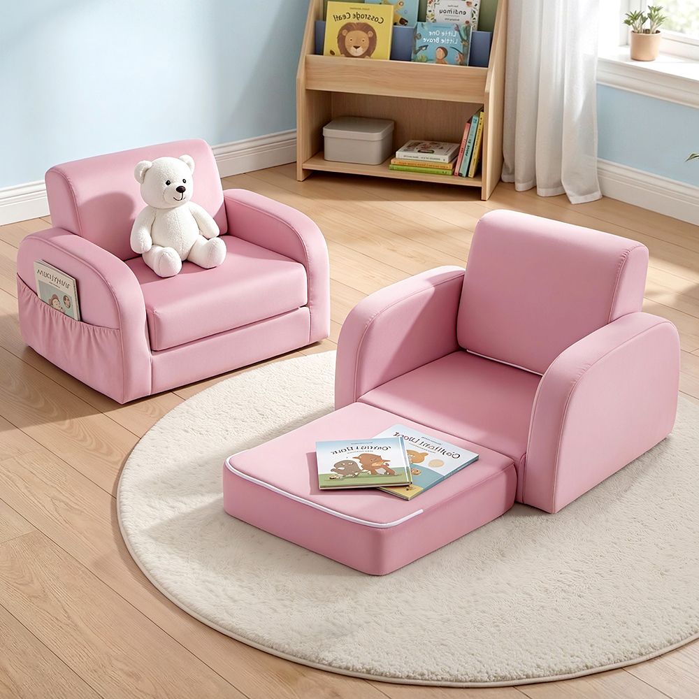 Keezi Kids' Flip-Out Sofa — Pink — product image 1
