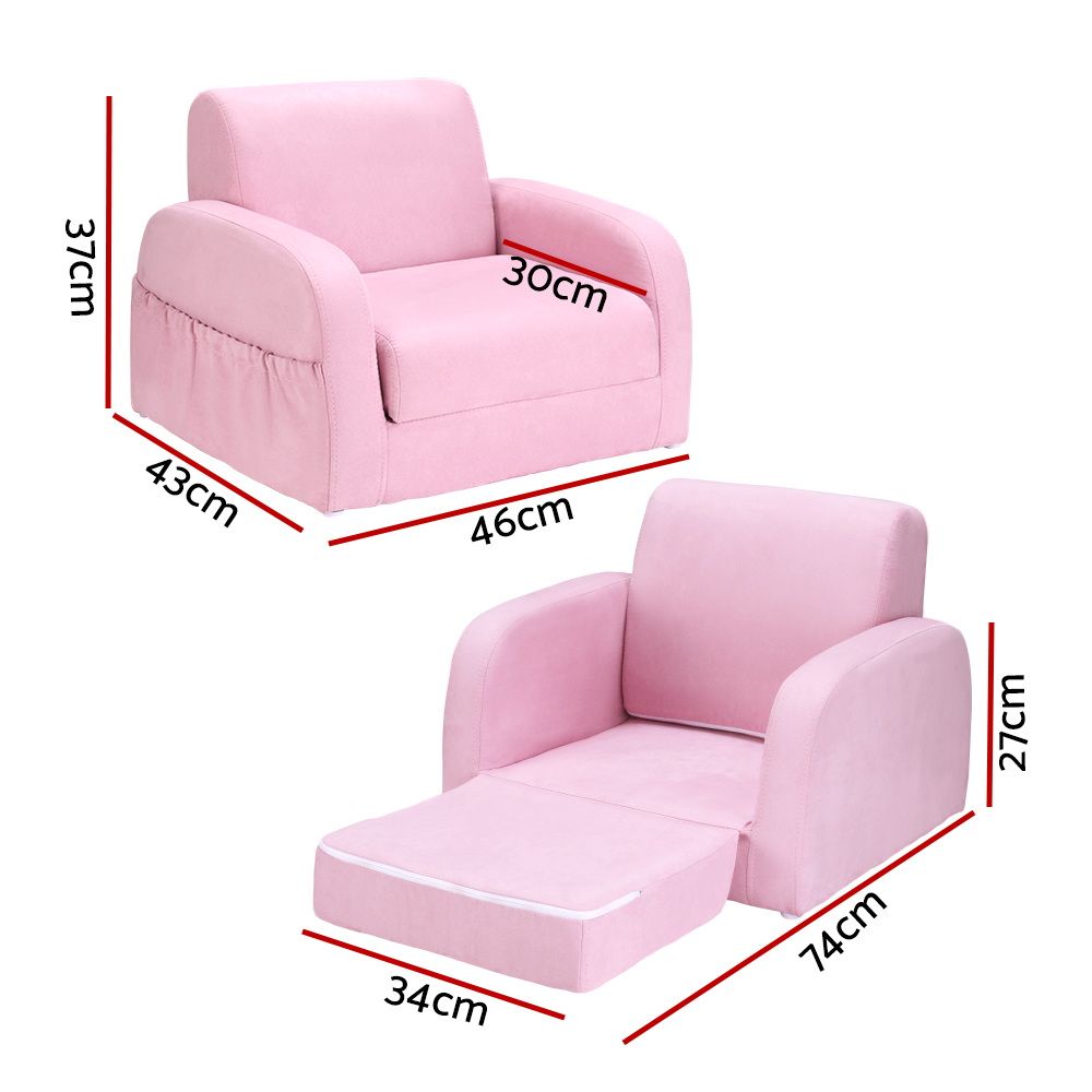 Keezi Kids' Flip-Out Sofa — Pink — product image 3