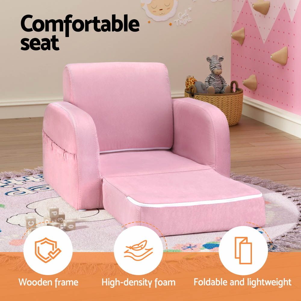 Keezi Kids' Flip-Out Sofa — Pink — product image 5