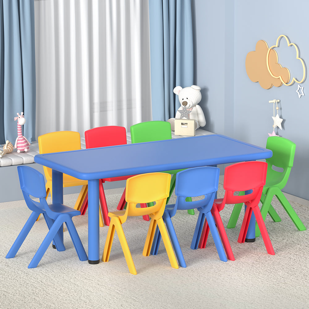 Keezi Plastic Kids' Table & 8 Chairs — 9-Piece Set — product image 1