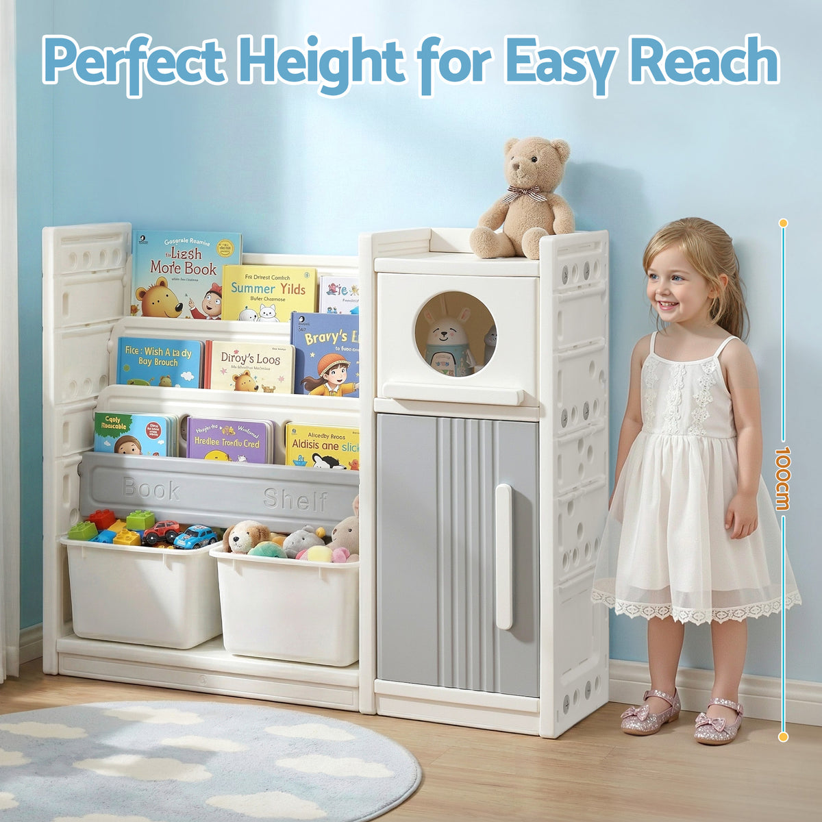Keezi Kids' Bookshelf & Toy Organiser — 3 Tiers — product image 5