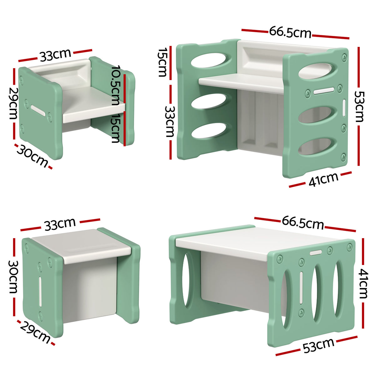 Keezi HDPE Kids' Table & Chairs — 3-Piece Set — product image 2