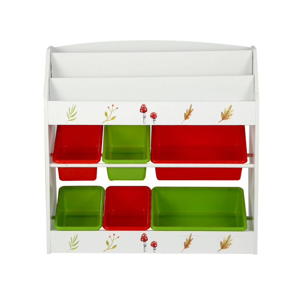 Keezi Kids' Bookshelf & Toy Organiser — 3 Tiers, 6 Bins — product image 5