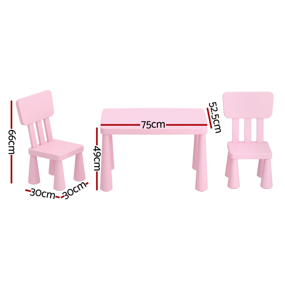 Keezi Kids' Table & 2 Chairs — Pink — product image 2