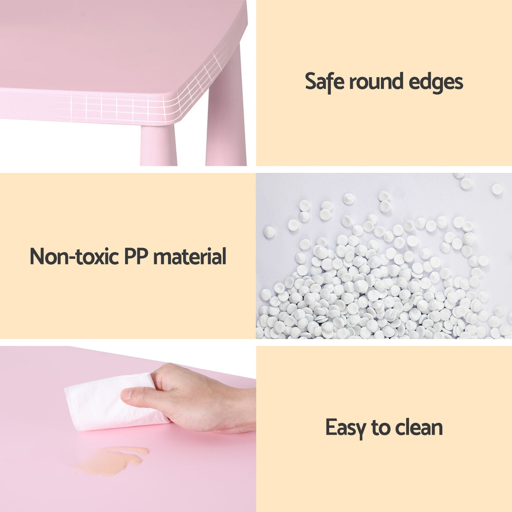 Keezi Kids' Table & 2 Chairs — Pink — product image 5