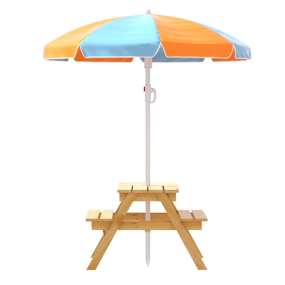 Keezi Picnic Table & Umbrella with Sand & Water Play — product image 4