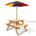 Keezi Kids Wooden Picnic Table Set with Umbrella — product image 1