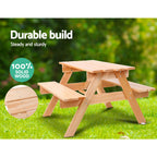 Keezi Kids Wooden Picnic Table Set with Umbrella — product image 4
