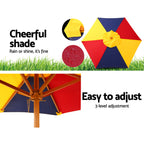 Keezi Kids Wooden Picnic Table Set with Umbrella — product image 6