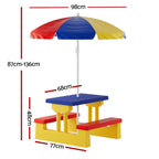 Keezi Kids' Picnic Table & Chairs with Umbrella — product image 2