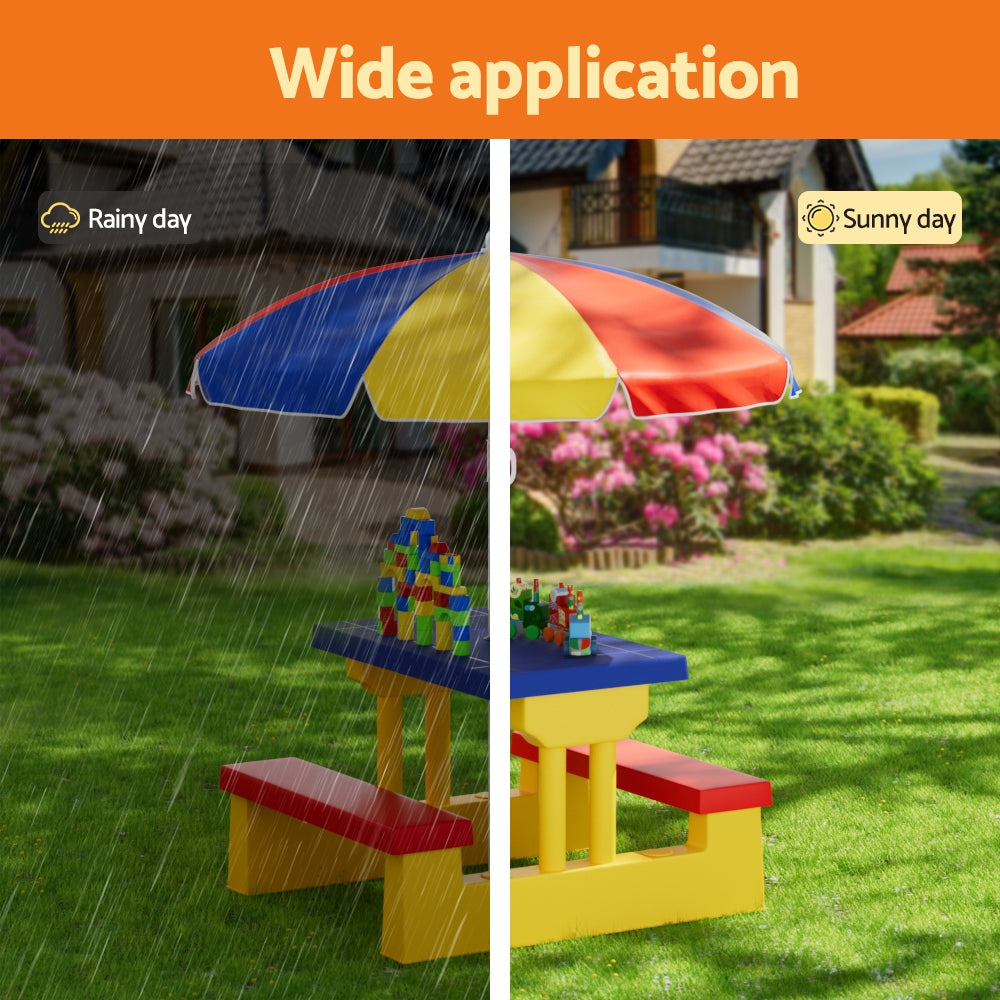 Keezi Kids' Picnic Table & Chairs with Umbrella — product image 4