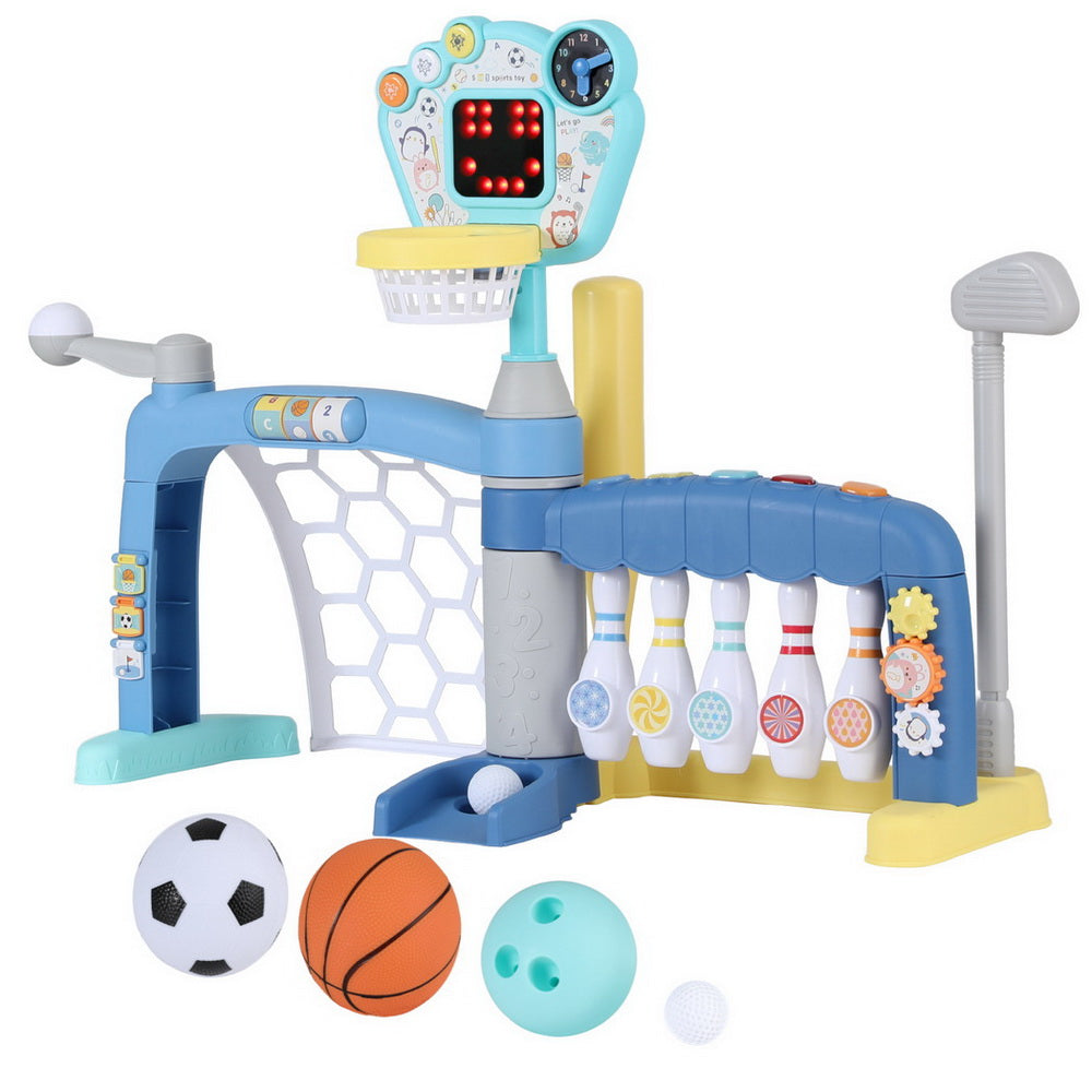Keezi Basketball, Bowling, Baseball & Golf Play Set — Blue — product image 1