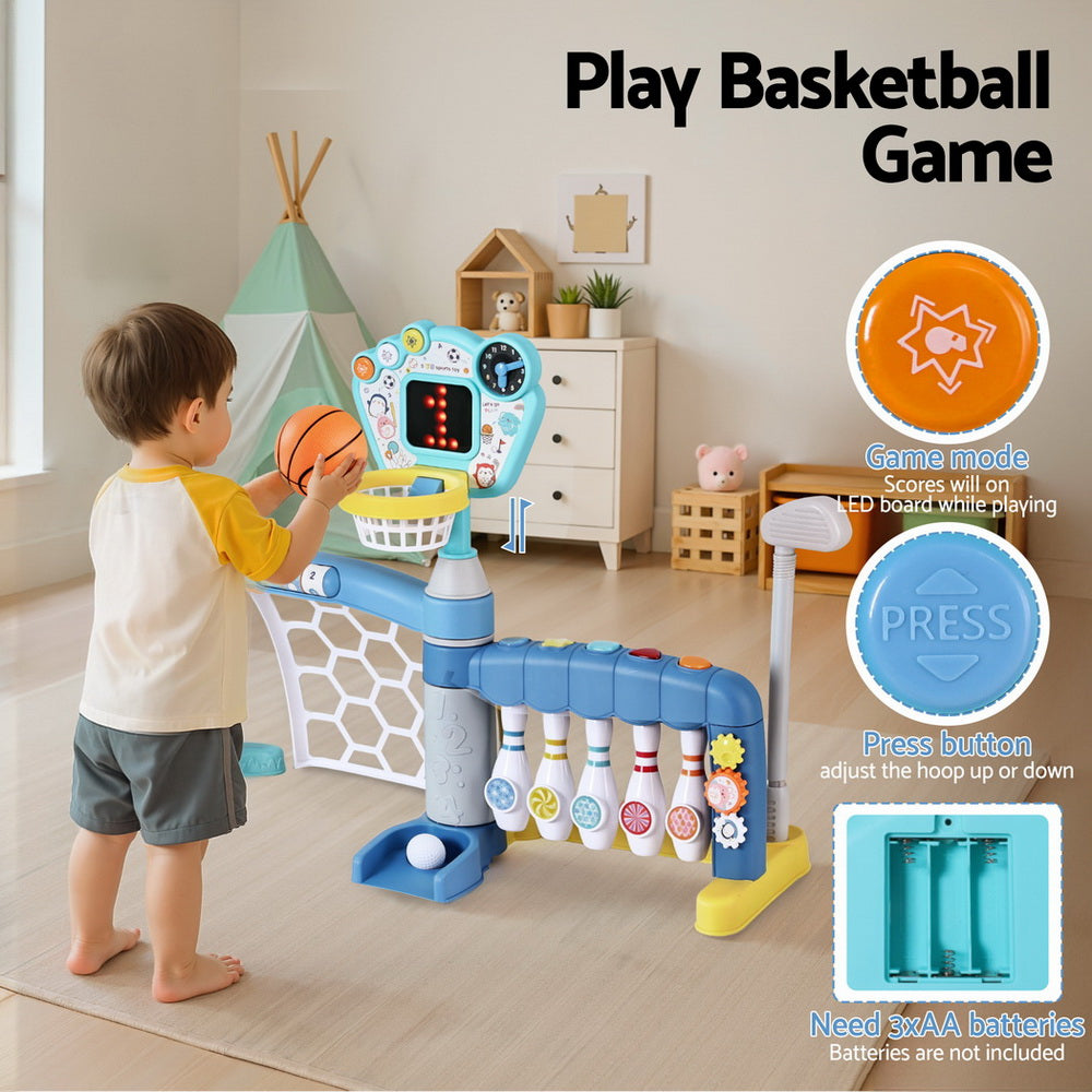 Keezi Basketball, Bowling, Baseball & Golf Play Set — Blue — product image 4
