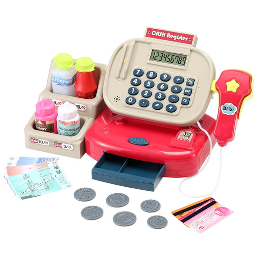 Keezi Pretend Shop Cash Register & Calculator Set
