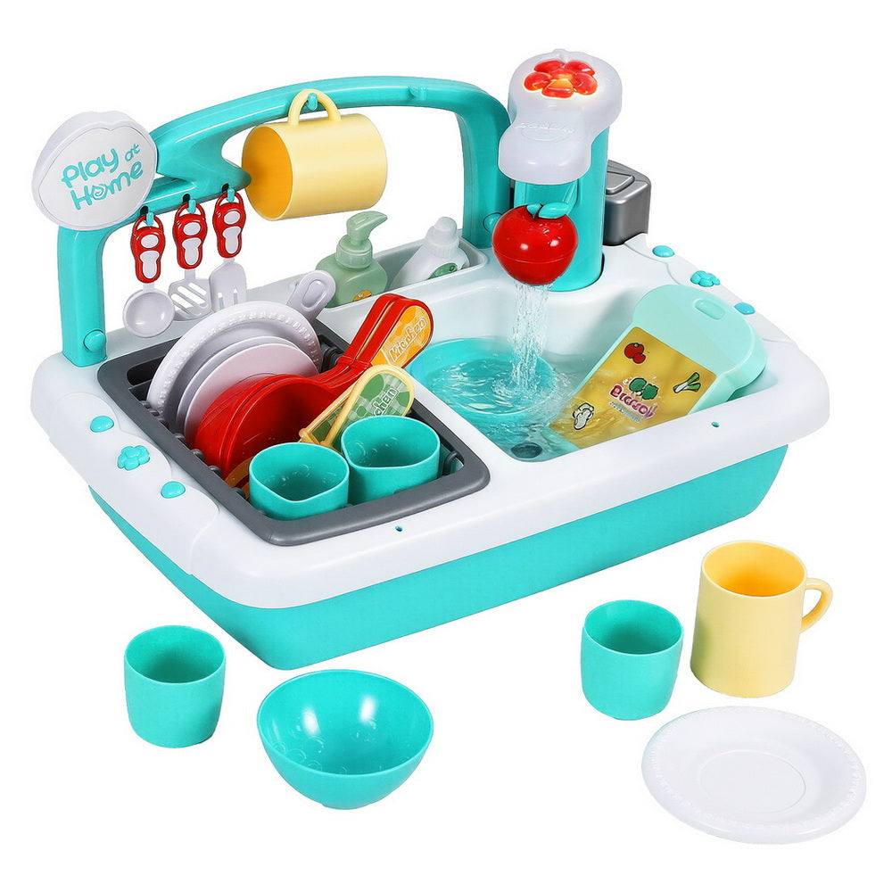 Keezi Pretend Kitchen Sink & Dishwasher — Green — product image 2