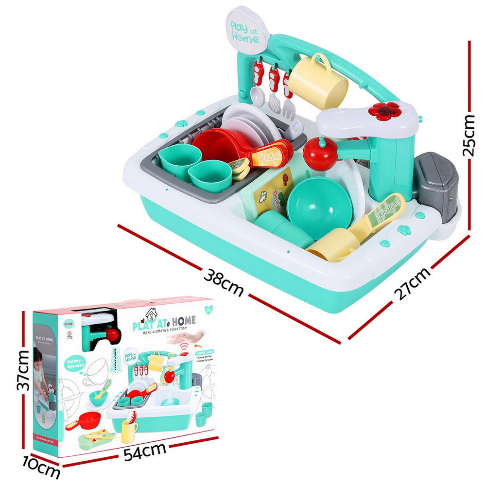 Keezi Pretend Kitchen Sink & Dishwasher — Green — product image 3