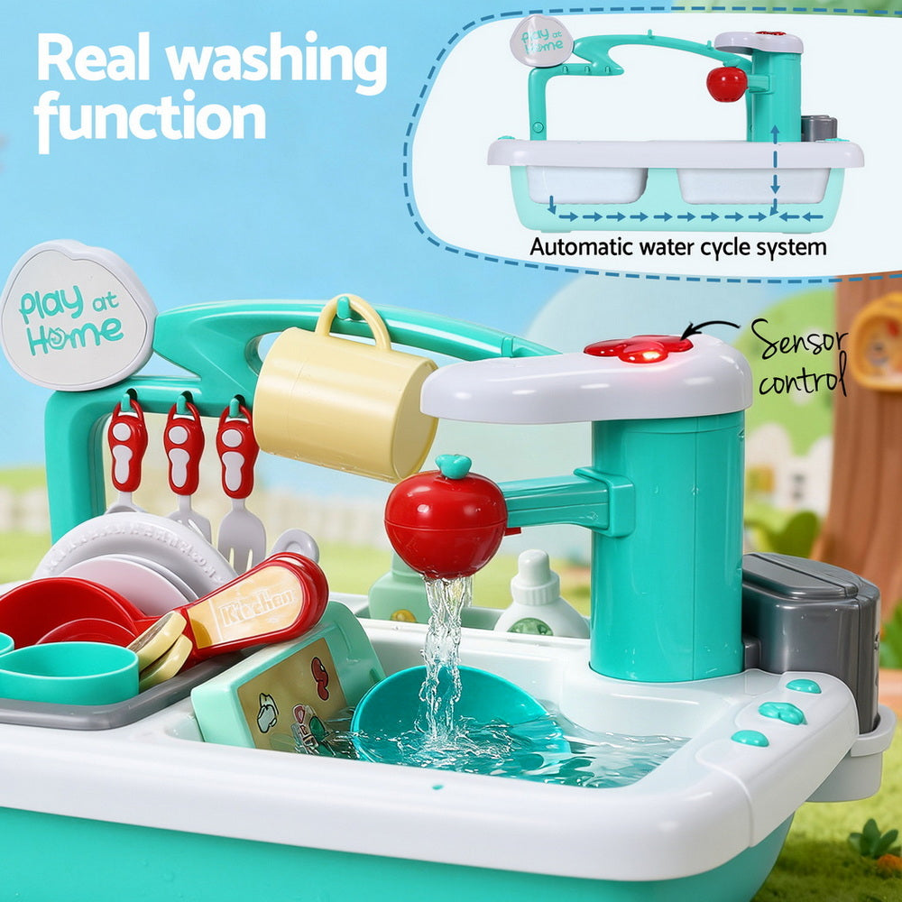 Keezi Pretend Kitchen Sink & Dishwasher — Green — product image 5