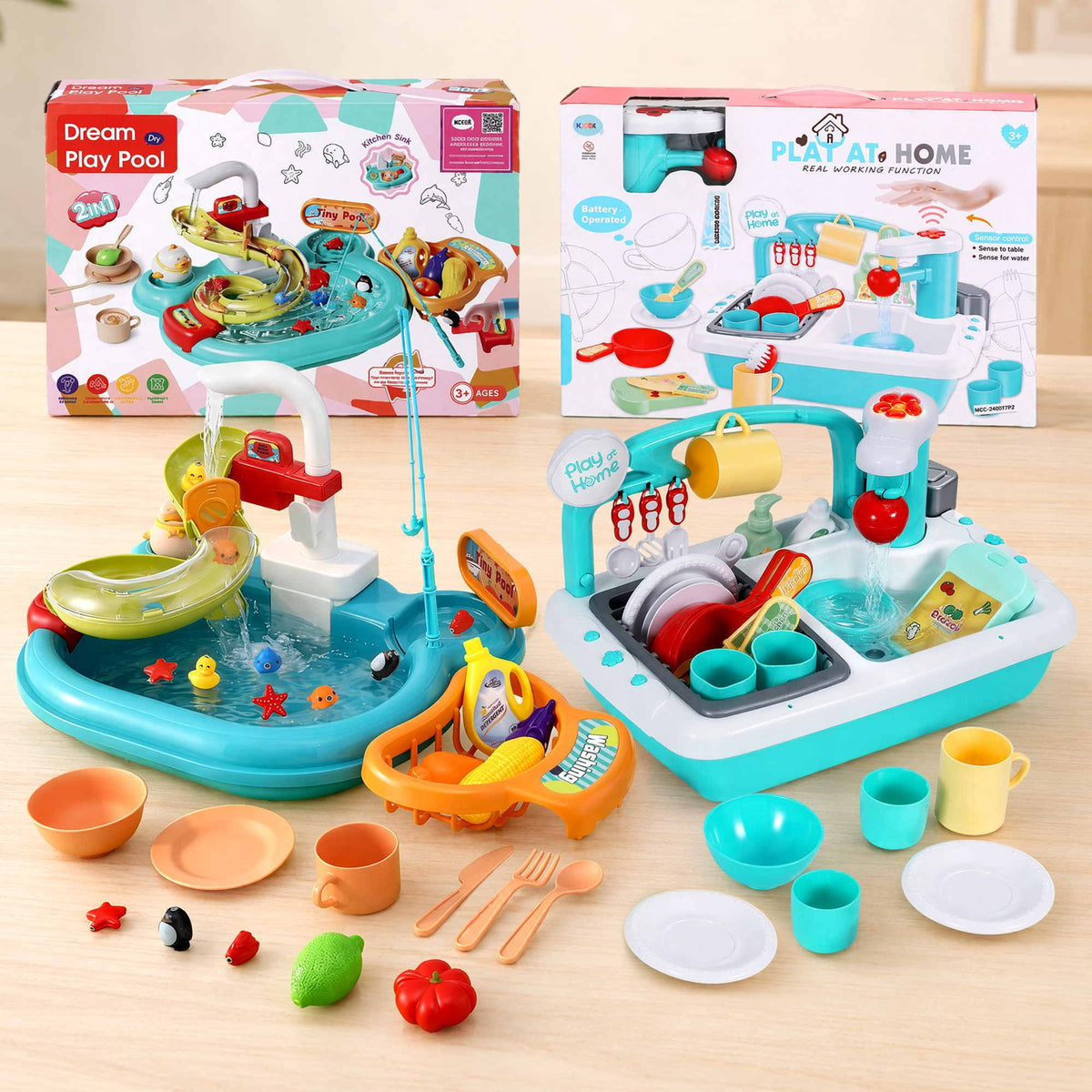Keezi Play Kitchen Sink & Fishing Game — product image 1