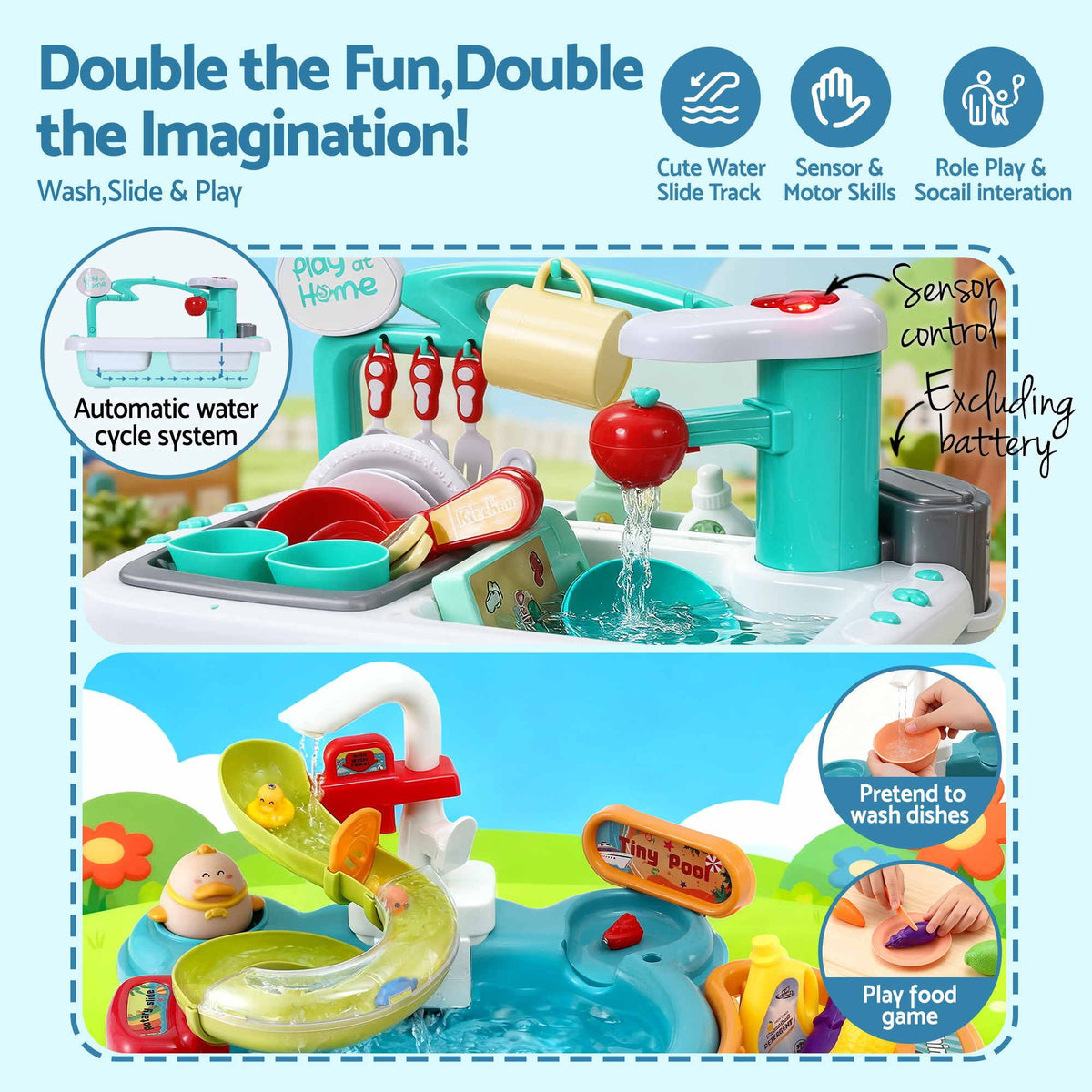 Keezi Play Kitchen Sink & Fishing Game — product image 4