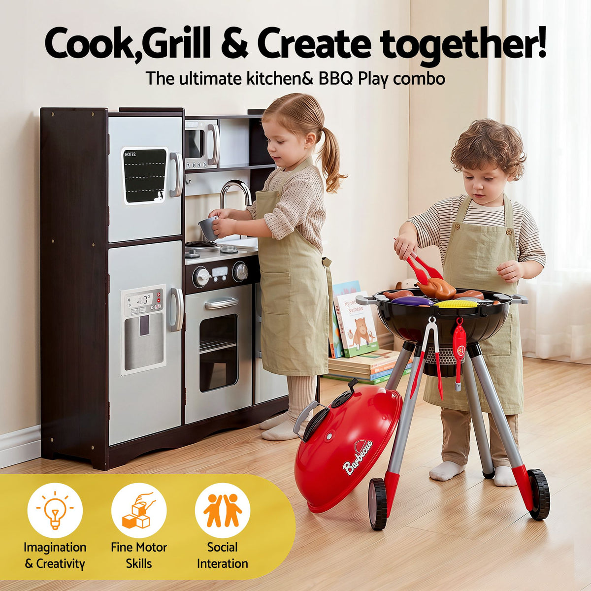 Keezi Wooden BBQ Play Kitchen — 80 cm — product image 4