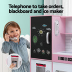 Keezi Wooden Play Kitchen with Blackboard — Pink, 80 cm — product image 4