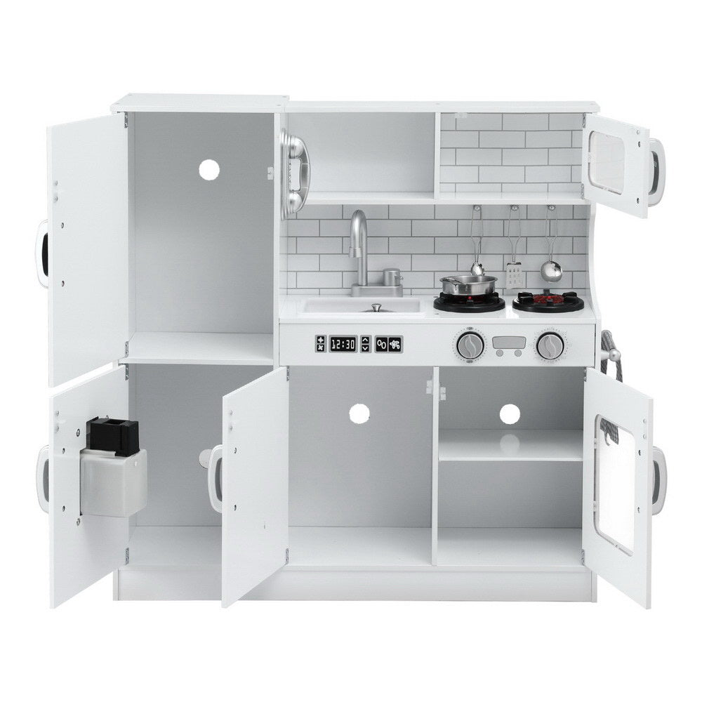 Keezi Wooden Play Kitchen with Blackboard — White, 80 cm — product image 3