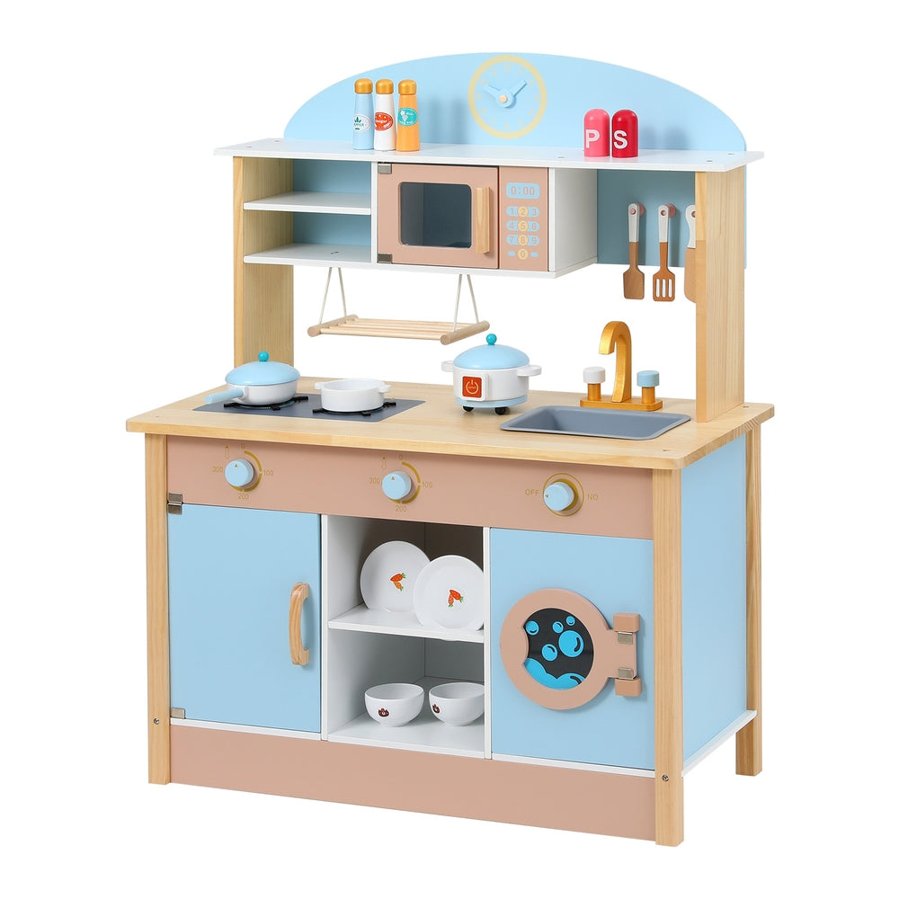 Keezi Wooden Play Kitchen with Oven & Dishwasher — Blue, 80 cm — product image 1
