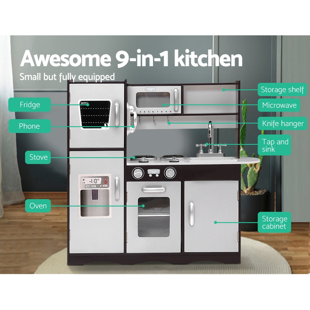 Keezi Wooden Play Kitchen with Stove & Fridge — product image 3