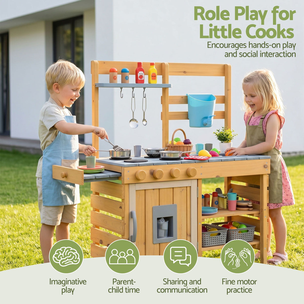 Keezi Wooden Mud Kitchen — 95 cm Tall — product image 8