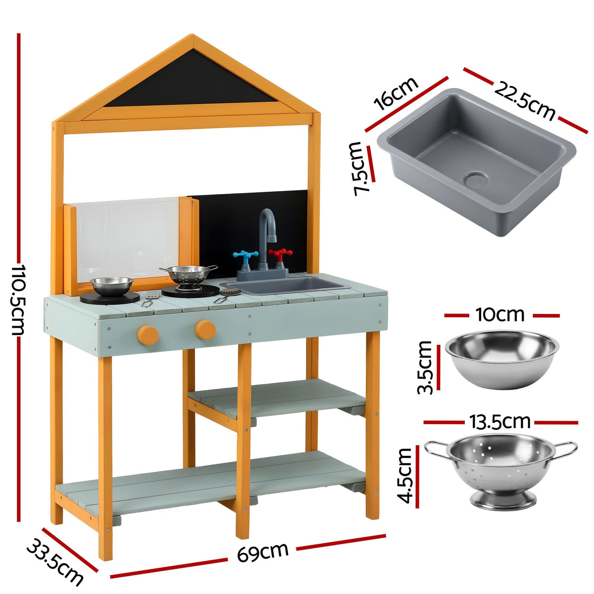 Keezi Mud Kitchen with Blackboard — 110 cm — product image 3