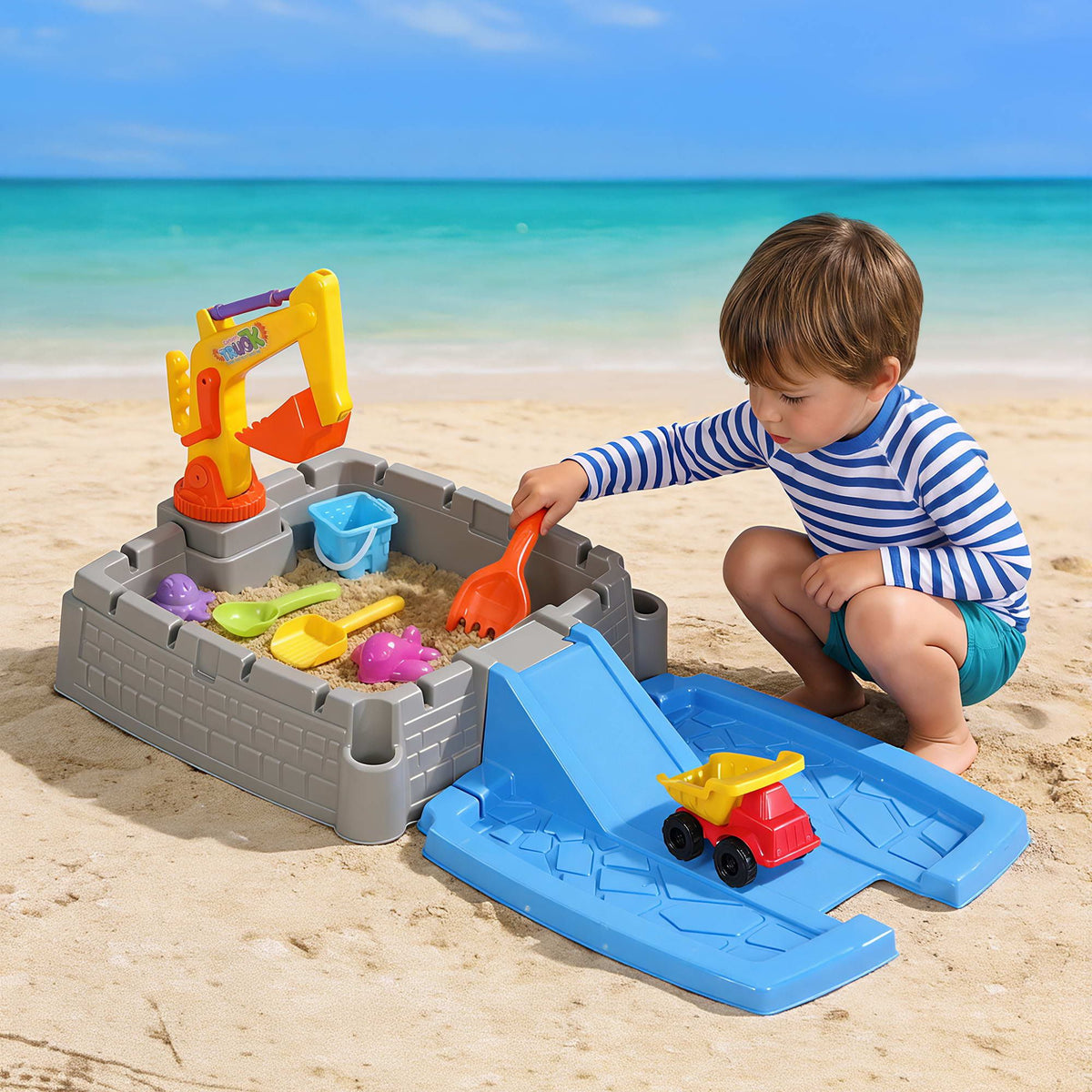 Keezi Excavator Sand & Water Play Table — 2-in-1