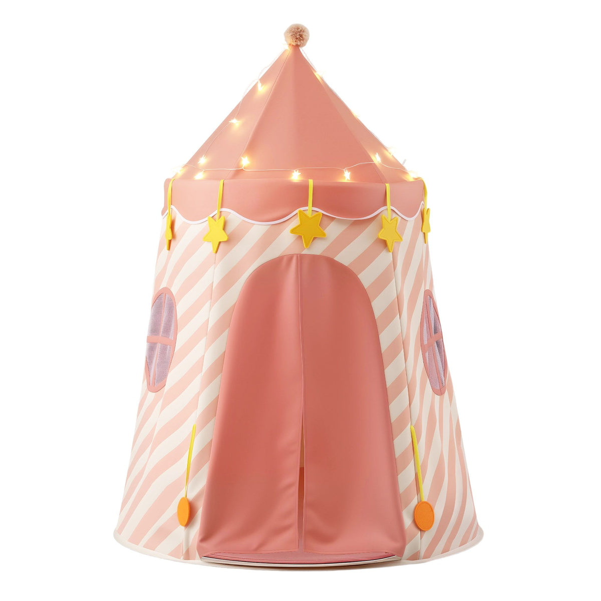 Keezi Pink Star Play Tent with Lights & Mat
