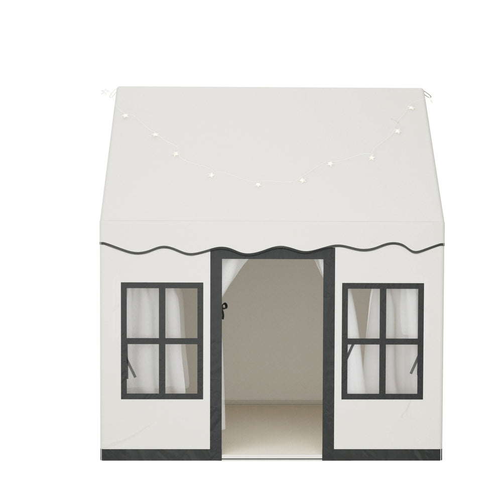 Keezi Play Tent with Star Lights & Floor Mat — White