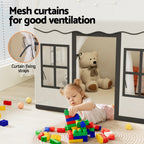 Keezi Play Tent with Star Lights & Floor Mat — White